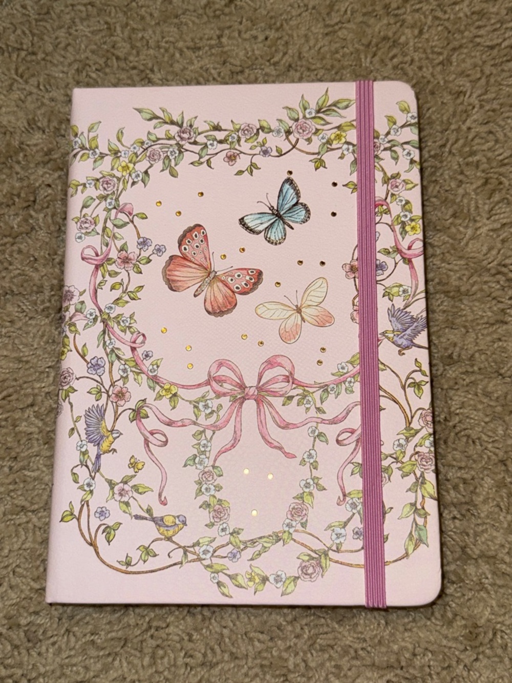 Floral Butterfly Hardcover Journal - Pink